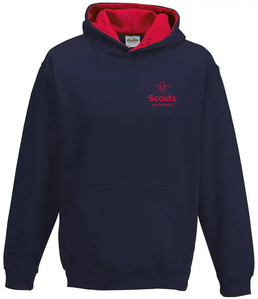 1st Cowplain  Youth Contrast Navy/Red Hoodie