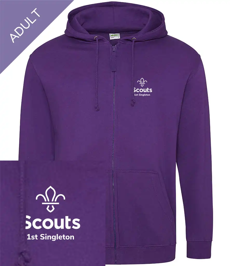 1st Singleton Adult Zipped Hoodie