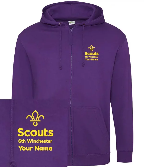 6th Winchester Adult Zipped Hoodie