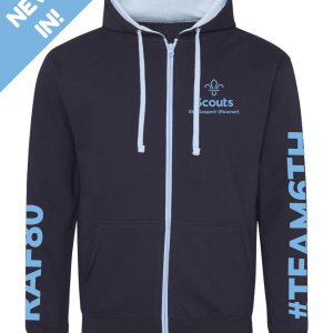 Team6th Adult Contrast Zoodie (Zipped Hoodie)